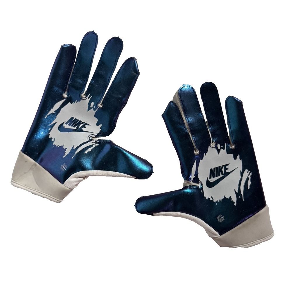 Nike Vapor Jet Football Gloves Youth Large Blue/White 8.0